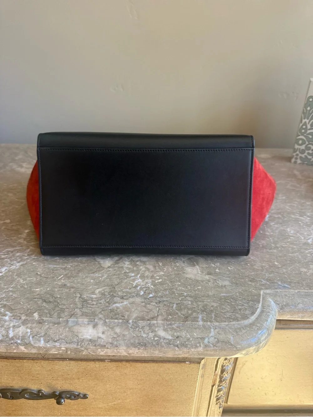 Celine Top Handle Bag in Black, Navy & Red with COA Authentic!!